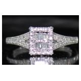 10kt Gold 1/2 ct Emerald Cut Diamond Ring