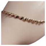 14kt Rose Gold 7 1/4" Heart Bracelet