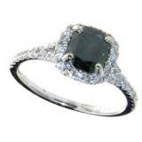 14kt Gold 1.84 ct Treated Green Diamond Ring