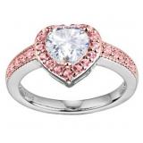 Brilliant Heart Diamondlite CZ & Pink Topaz Ring