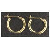 14kt Gold 9 mm Huggie Hoop Earrings