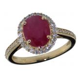 14k Yellow Gold 2.85 ct Ruby & Diamond Ring