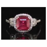 14kt Gold 3.35 ct Ruby & Diamond Ring