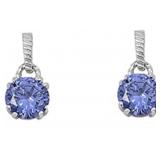 Round 1.85 ct Tanzanite Dangle Earrings