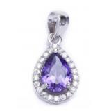 Pear Cut 2.00 ct Amethyst & White Topaz Pendant