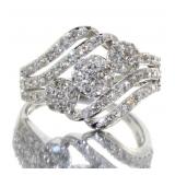 10kt Gold Brilliant 1.02 ct Diamond Wave Ring