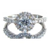 14K White Gold 1.50 ct Round Diamond Ring