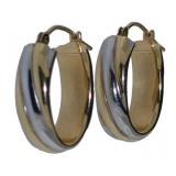 14kt Gold Elongated 16.5 mm Hoop Earrings