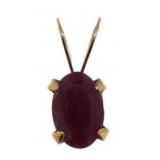 10kt Gold Oval Genuine Ruby Pendant