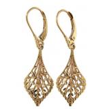 14kt Gold Filigree Dangle Earrings