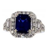 14k Gold 4.38 ct Sapphire & Diamond Ring