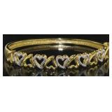 Beautiful Diamond Accent Heart Bangle Bracelet