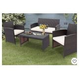 Outdoor Living 4 pc Sofa-Chair & Table Set