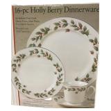 16 pc Holly Dinnerware