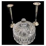 Crystal Candy Dish & Bud Vases