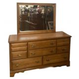 Estate Maple Dresser & Mirror