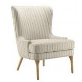 Quality Striped Wingback Chair