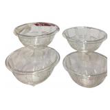 (4) Pc Hazel Atlas Criss Cross Bowl Set