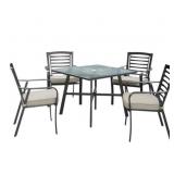 38 " Square Glass Top Patio Table & 4 Chairs w