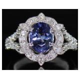 14k Gold 2.52 ct Tanzanite & Diamond Ring