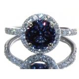 14kt Gold 3.59 ct Alexandrite and Diamond Ring