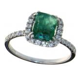 14kt Gold 1.92 ct Natural Emerald & Diamond Ring