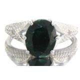 Oval 2.26 ct Natural Emerald & Diamond Ring