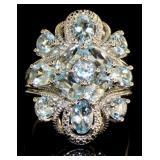 Stunning 4.10 ct Natural Aquamarine Dinner Ring