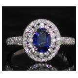 14k Gold 1.55 ct Oval Sapphire & Diamond Ring