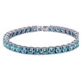 Brilliant 15.50 ct Blue Topaz Tennis Bracelet