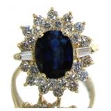 14kt Gold 4.70 ct Natural Sapphire & Diamond Ring