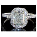 14kt Gold 2.00 ct Radiant Cut Lab Diamond Ring