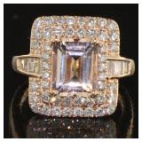 14kt Rose Gold 3.11 ct Morganite & Diamond Ring