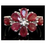 Genuine 4.55 ct Ruby & Diamond Ring