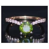 14k Rose Gold 1.62 ct Round Green Diamond Ring