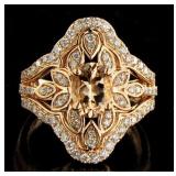 14kt Gold Oval 1.95 ct Morganite & Diamond Ring