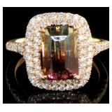 14kt Gold 4.09 ct Tourmaline & Diamond Ring