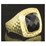 XL Smokey Topaz Hammered Ring