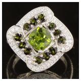 Natural 2.09 ct Green Tourmaline Dinner Ring