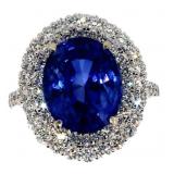 14k Gold 8.71 ct Sapphire & Diamond Ring