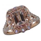 14kt Rose Gold 2.12 ct Morganite & Diamond Ring