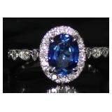 14k Gold 2.11 ct Oval Sapphire & Diamond Ring