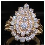 14kt Gold Pear Cut 2.00 ct VVS Diamond Dinner Ring