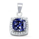 Cushion Cut 3.00 ct Tanzanite Designer Pendant