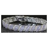 Natural 14.36 ct Tanzanite Wavelink Bracelet