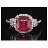 14kt Gold 3.35 ct Ruby & Diamond Ring