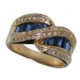 18kt Gold Natural 2.00 ct Sapphire & Diamond Ring