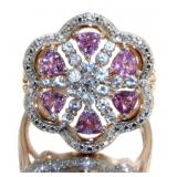 14kt Rose Gold 2.35 ct Pink-White Sapphire Ring