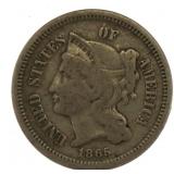 1865 Liberty Three Cent Nickel