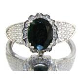 Oval 2.15 ct Natural Emerald & Diamond Ring